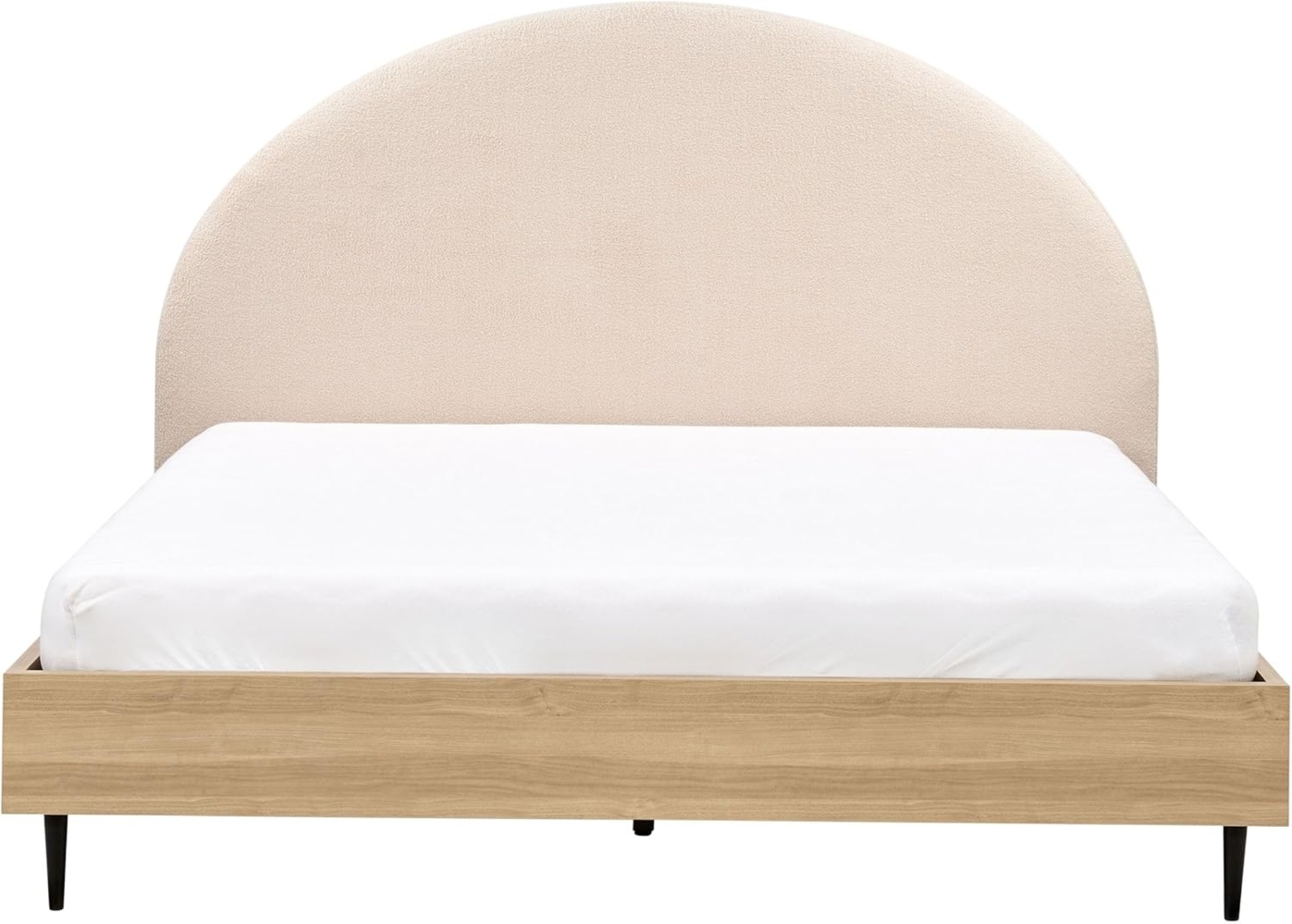 Bett mit Lattenrost Bouclé MILLAY 180 x 200 cm Beige Bild 1