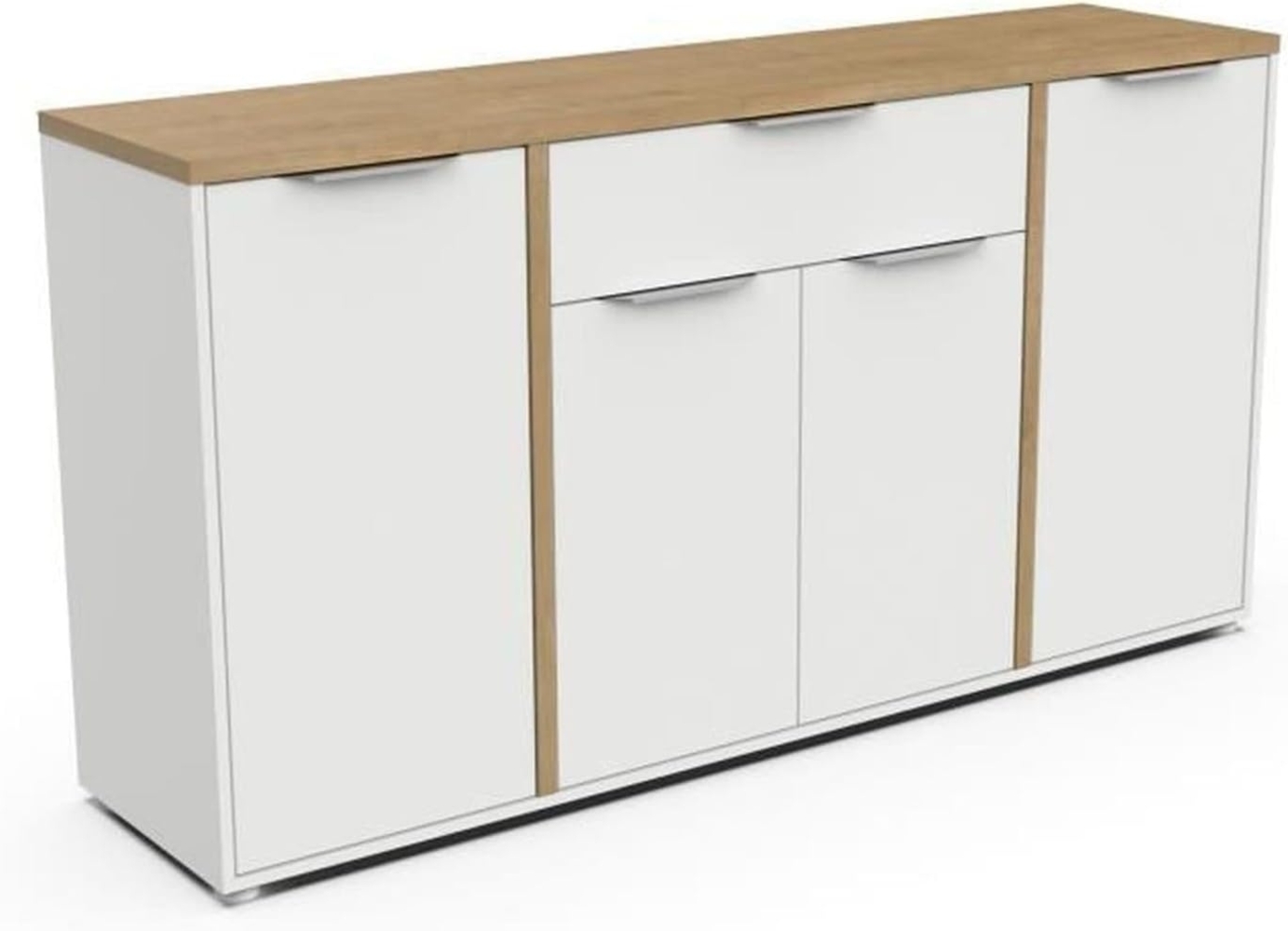 Demeyere Sideboard, Weiß und Eiche, 160,7 x 39,6 x 85,6 cm Bild 1