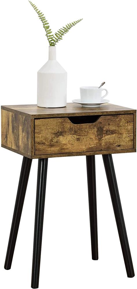 en.casa 'Östersund' Beistelltisch mit Schubladen, Holz	, Dunkler Holzfarbton, 60 x 40 x 30 cm Bild 1