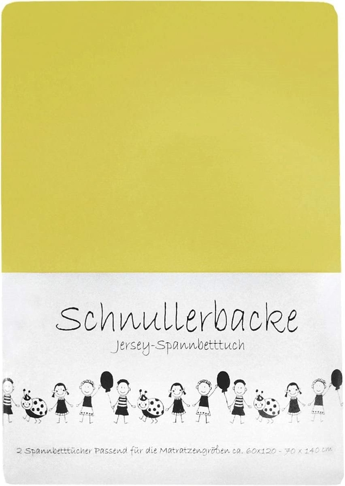 2er Set Baby Jersey Spannbetttuch Schnullerbacke gelb Bild 1