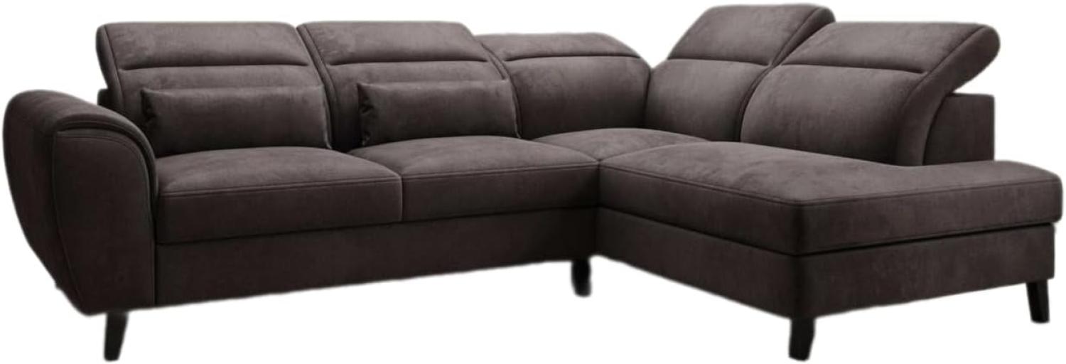 Designer Sofa Nobile mit verstellbarer Rückenlehne Samt Dunkelbraun Rechts Bild 1