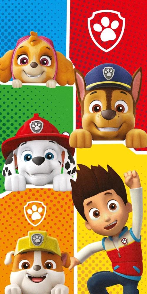 Handtuch Paw Patrol mit Skye und Freunde Badetuch 70 x 140 cm 100 % Baumwolle Bild 1