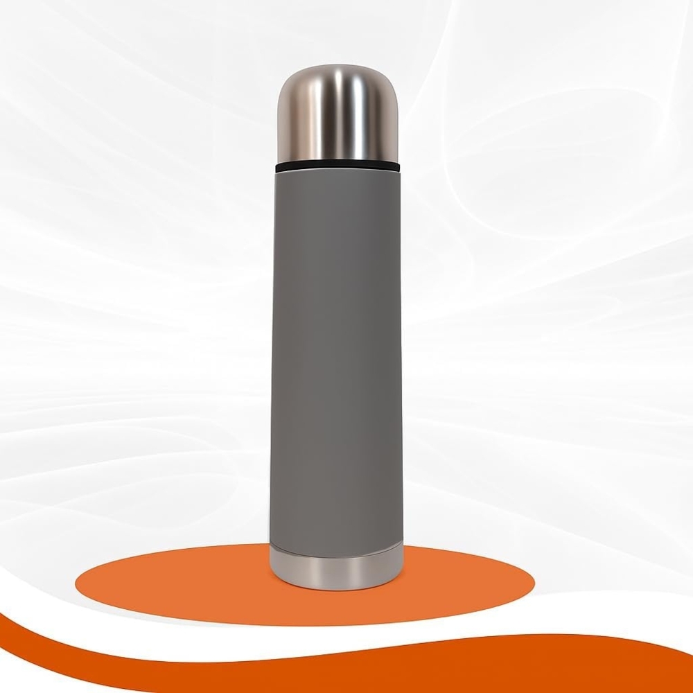 Thermosflasche Becher Ausgießer Edelstahl 750ml Thermokanne Isolierflasche Kann Carbon Bild 1