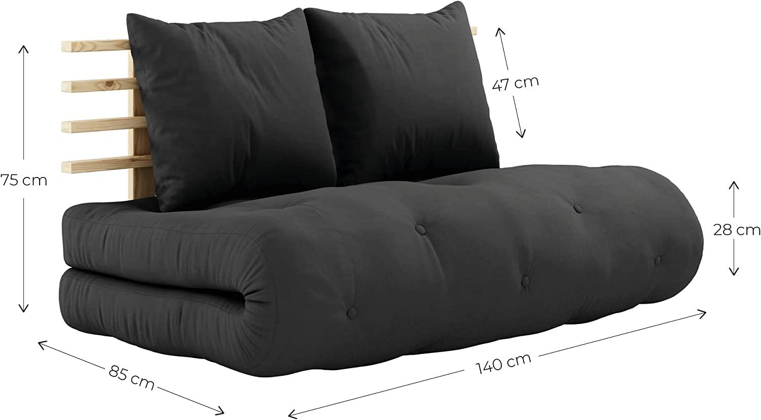 KARUP DESIGN SHIN SANO Schlafsofa Gestell Natur Matratze Dunkelgrau Bild 1