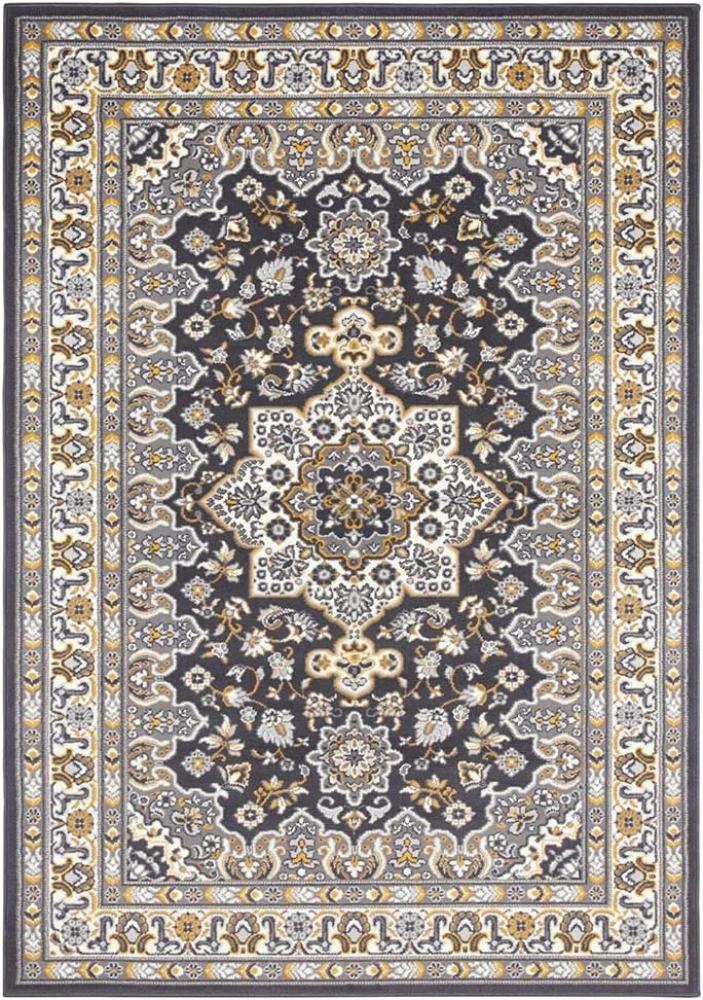 Orientalischer Kurzflor Teppich Parun Täbriz Dunkelgrau - 80x150x0,9cm Bild 1