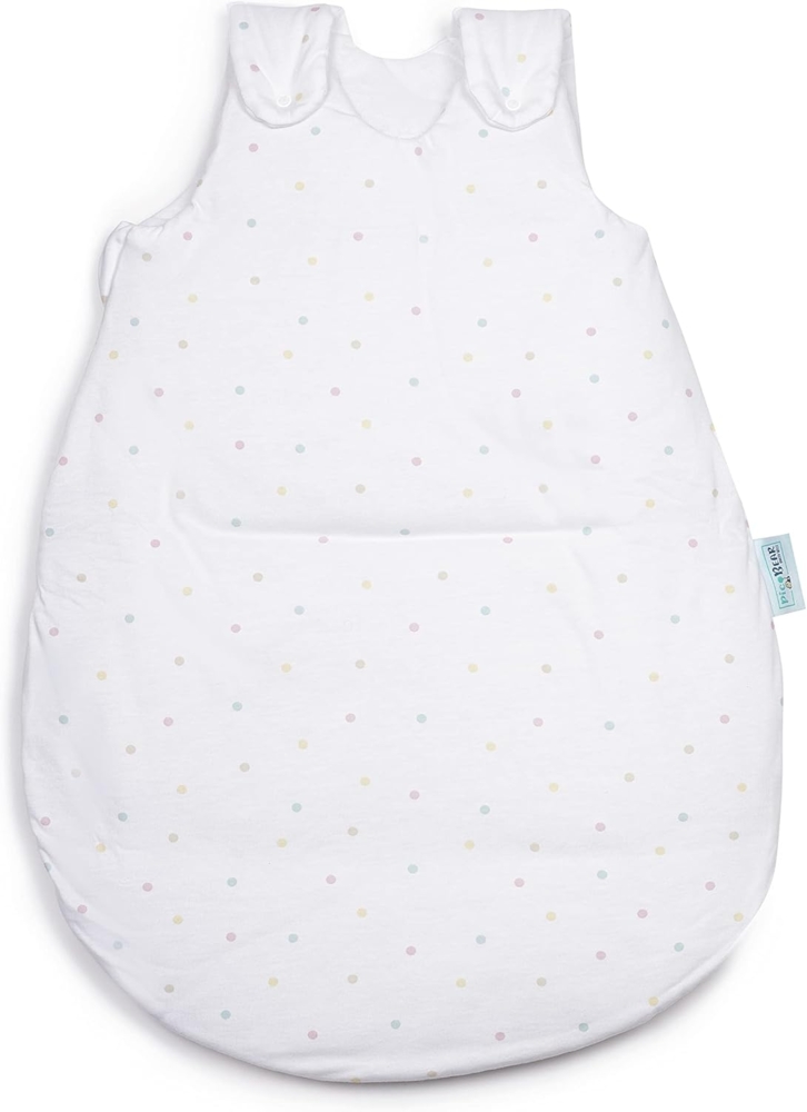 Babyschlafsack HONEY | mitwachsend & atmungsaktiv | ganzjahres Baby-Schlafsack | Stoffe ÖKO-TEX zertifiziert | vier verstellbaren Größen (Punkte-bunt, 50/56) Bild 1