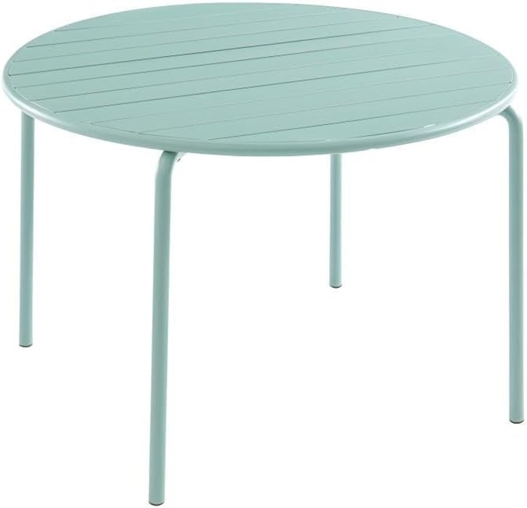 Vente-unique - Gartentisch rund - D. 110 cm - Metall - Mandelgrün - MIRMANDE von MYLIA Bild 1