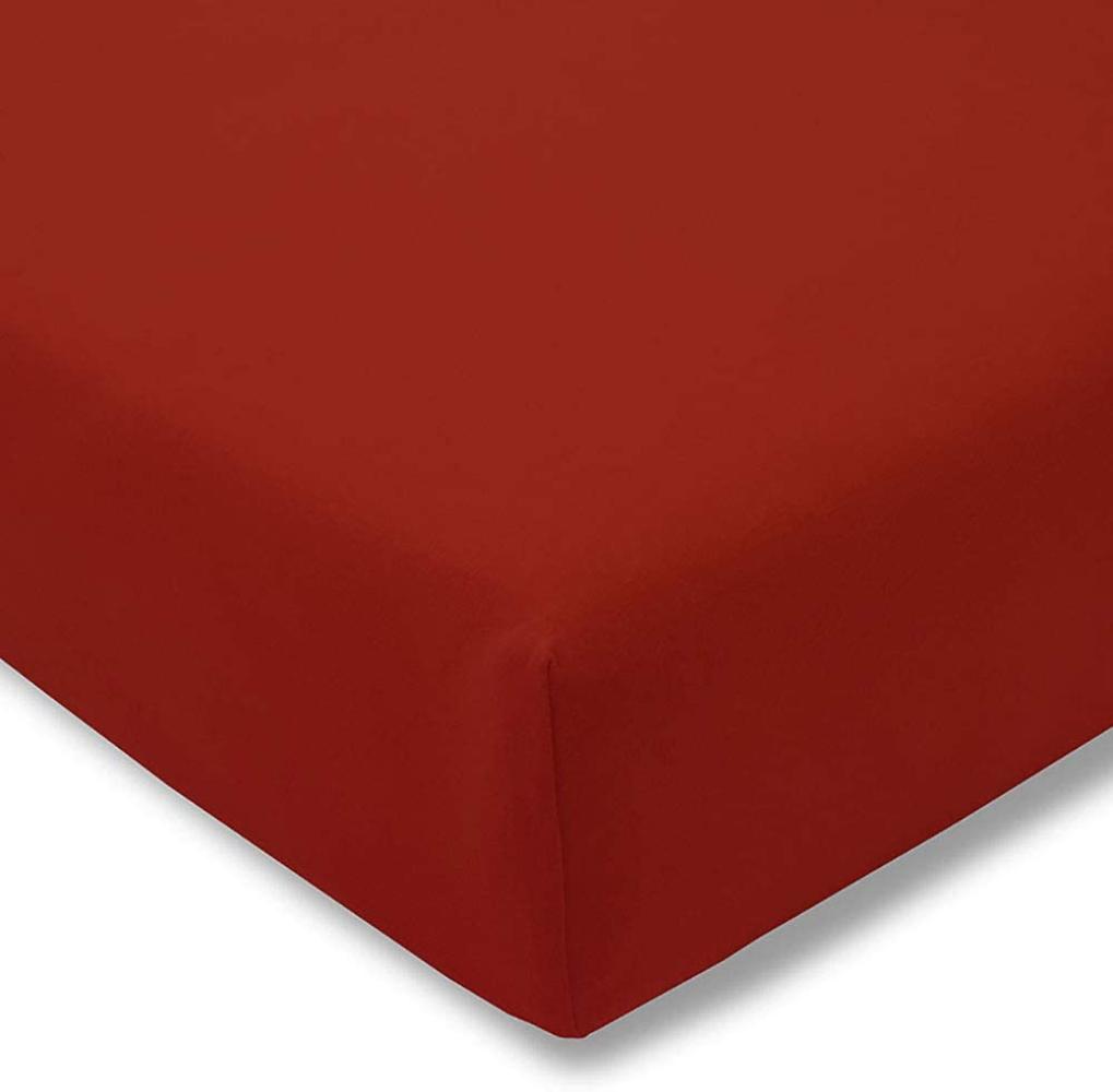 ESTELLA Spannbetttuch Zwirnjersey | Purpur | 100x200 cm | passend für Matratzen 90-120 cm (Breite) x 200-220 cm (Länge) | trocknerfest und bügelfrei | 97% Baumwolle 3% Elastan Bild 1