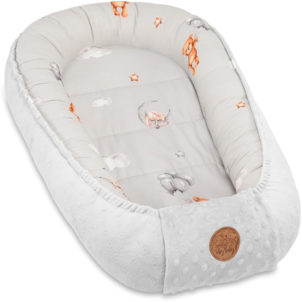 Warmes Nestchen Baby 90x50 cm - Kuschelnest Neugeborene Nestchen Winter/Herbst Kokon Babynest Teddybären Bild 1