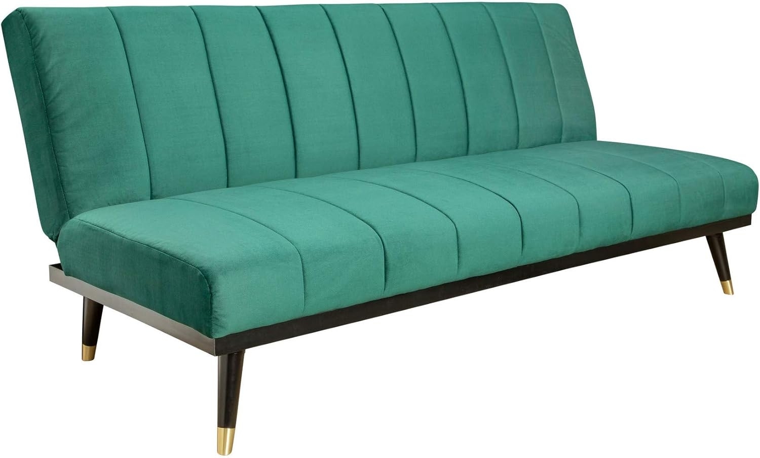 riess-ambiente 3-Sitzer PETIT BEAUTÉ 180cm smaragdgrün / schwarz, Einzelartikel 1 Teile, Wohnzimmer · Samt · mit Bettfunktion · Schlafcouch · Retro Design Bild 1