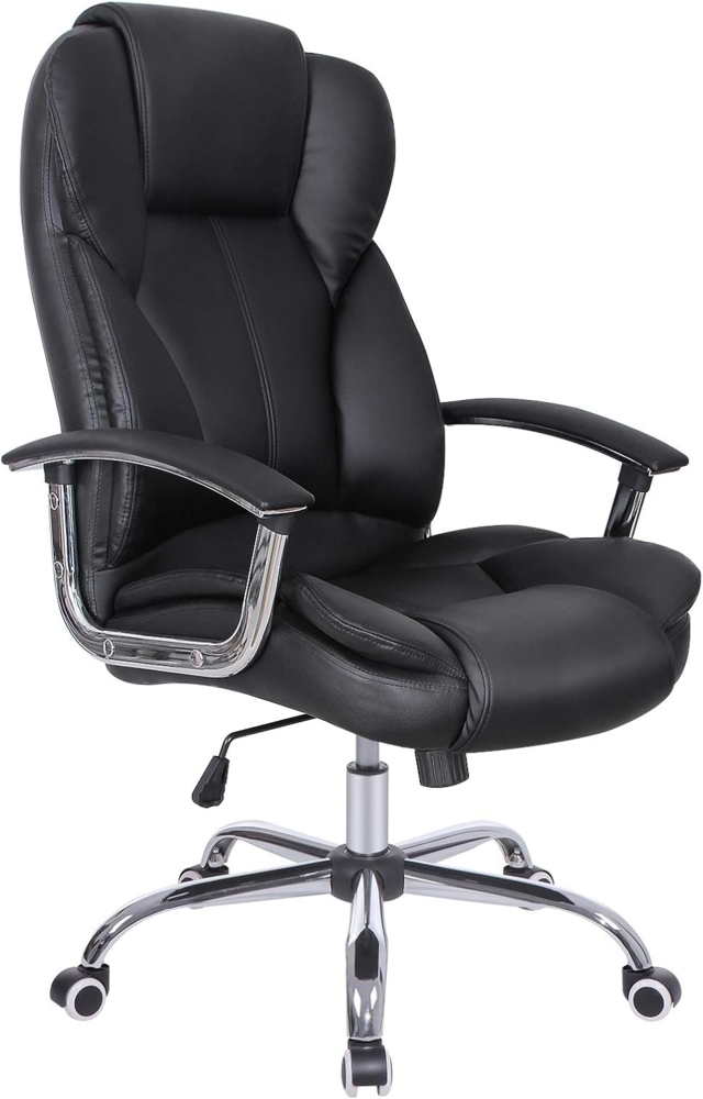 Songmics Bürostuhl Chefsessel Drehstuhl Computerstuhl Sitzhöhenverstellung Office Stuhl Polsterung OBG57B, 69x62 x (108-114. 5) cm Bild 1