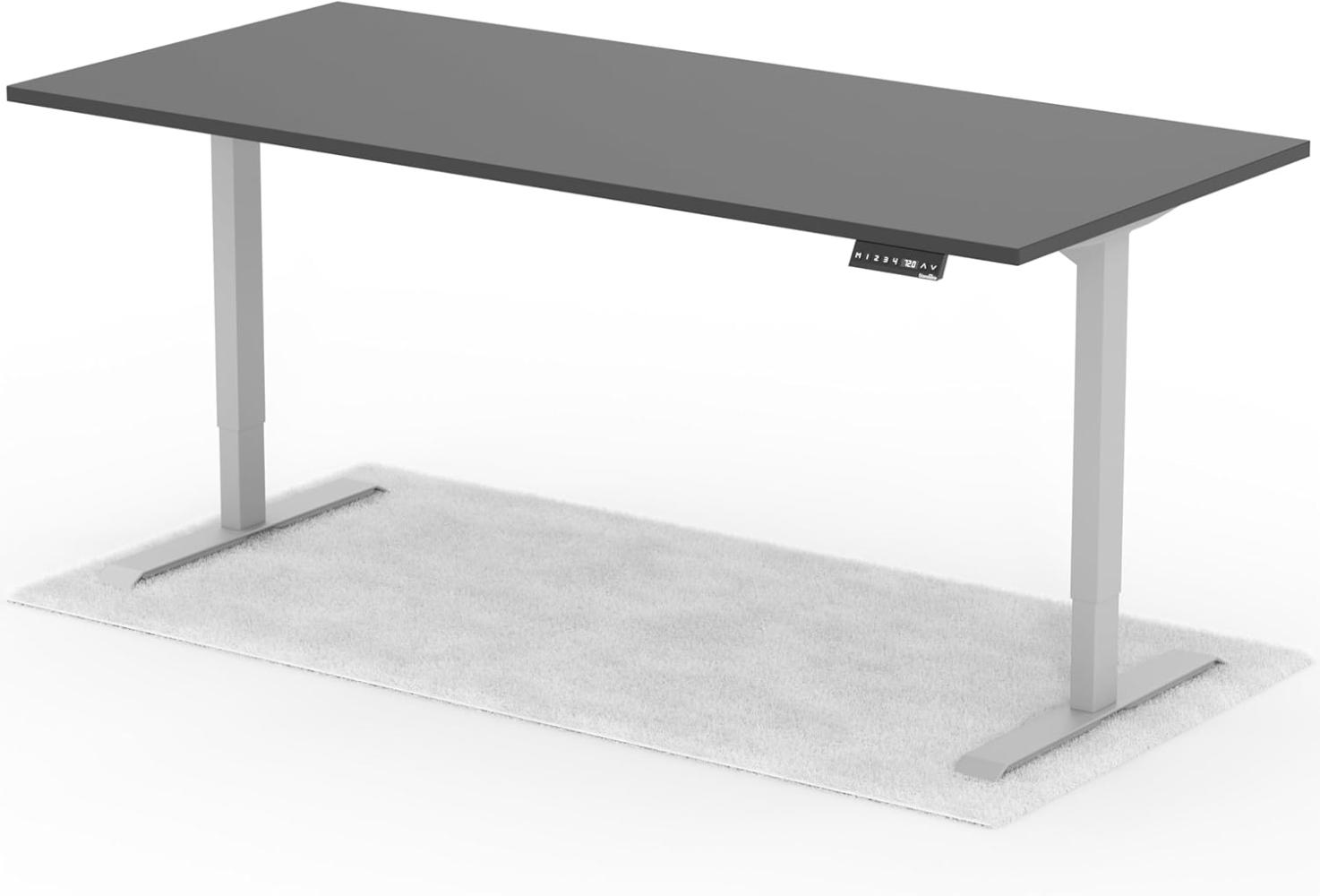 elektrisch höhenverstellbarer Schreibtisch DESK 200 x 90 cm - Gestell Grau, Platte Anthrazit Bild 1