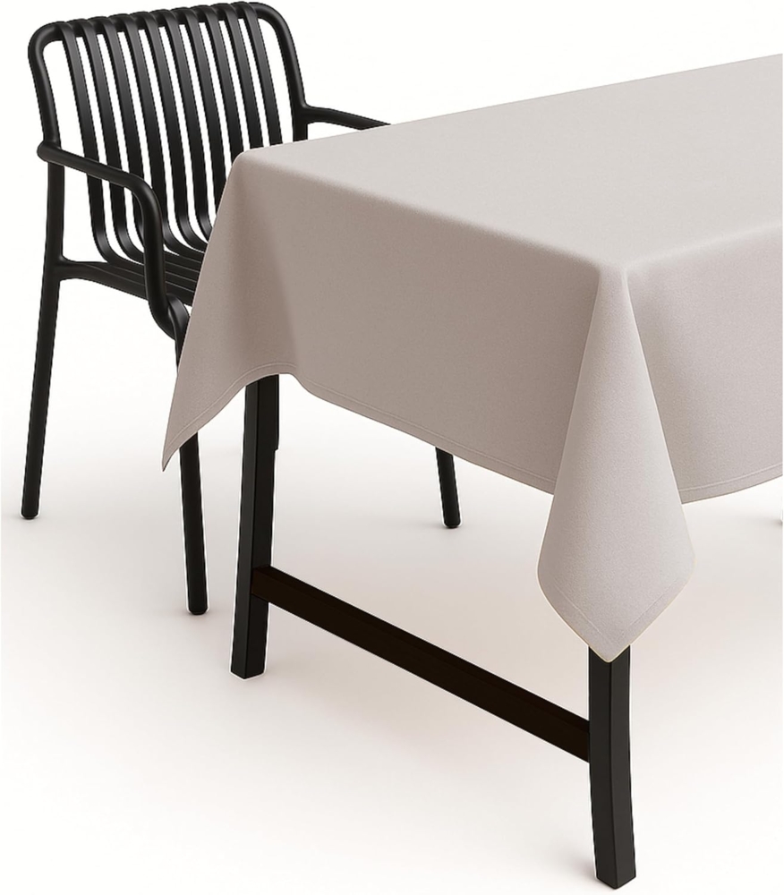 texpot Tischdecke 160x160 cm Hellgrau Leinenoptik Lotuseffekt Fleckschutz Bügelfrei Tischtuch Bild 1