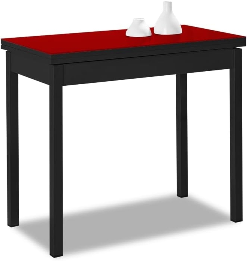 ASTIMESA Buchtyp Küchentisch, Rot, 80x40 cm bis 80x80 cm Bild 1