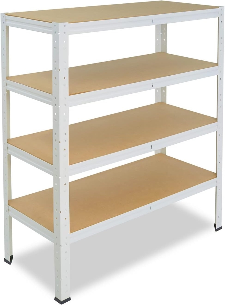 shelfplaza Schwerlastregal HOME, 100x100x45cm weiß, 4 Böden, Kellerregal, Garagenregal, Steckregal Bild 1