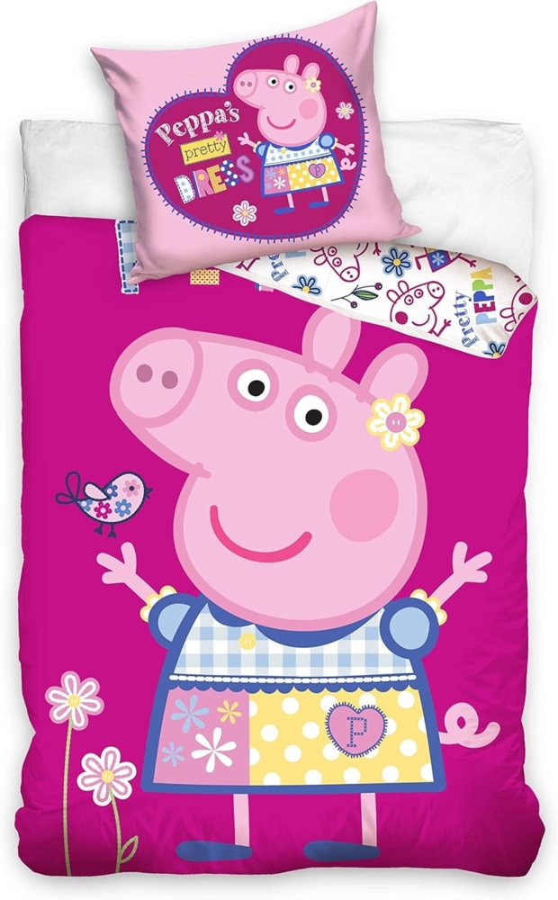 Peppa Pig Bettwäsche Peppa Pig Bettwäsche Schweinchen Peppa 135 x 200 cm Bild 1