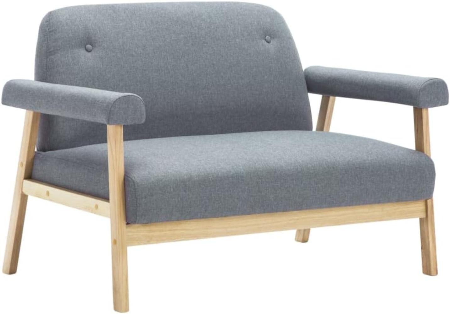 vidaXL 2-Sitzer-Sofa Stoff Hellgrau 246643 Bild 1