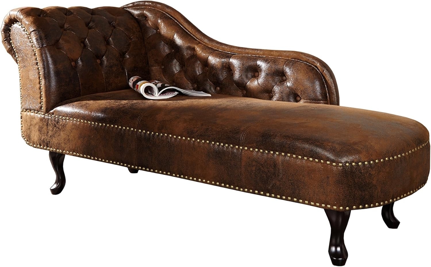 riess-ambiente Recamiere CHESTERFIELD 170cm antik braun, Einzelartikel 1 Teile, im Chesterfield Design Bild 1