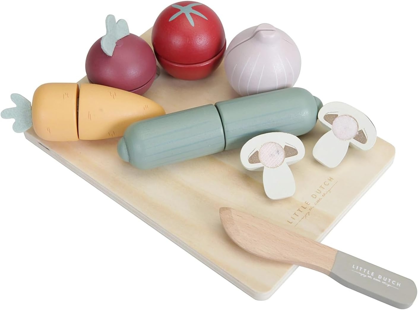 Little Dutch Holz Gemüse zum schneiden Holz natur Bild 1