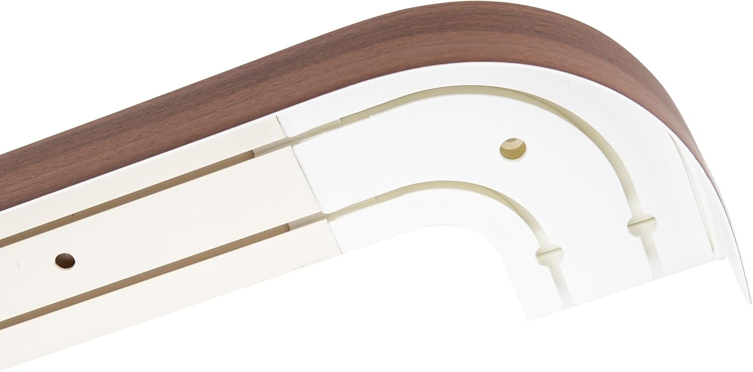 GARESA Schienensystem Kunststoffschiene mit Blende, 2-läufig, Wunschmaßlänge, mit Bohren, verschraubt, Kunststoff, seitlich mit 2 Rundbögen (kein Spalt zwischen Vorhang und Wand) Bild 1