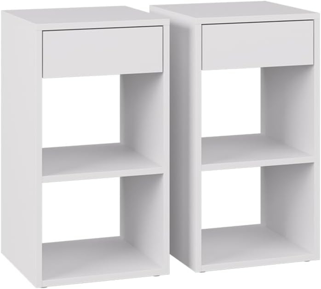 Nachttisch Dany Weiß 2er Set Vicco Bild 1