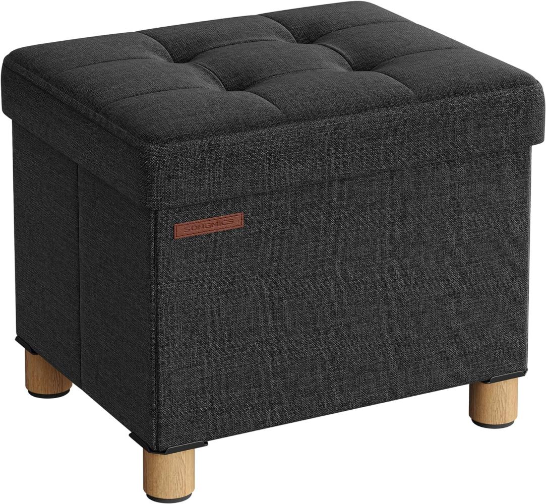 Songmics Sitzbank mit Stauraum, Schuhbank, klappbare Sitztruhe, Aufbewahrungsbox, Fußbank, 32 x 40 x 33,5 cm, für Wohnzimmer, Schlafzimmer, schwarz LSF012B11 Bild 1