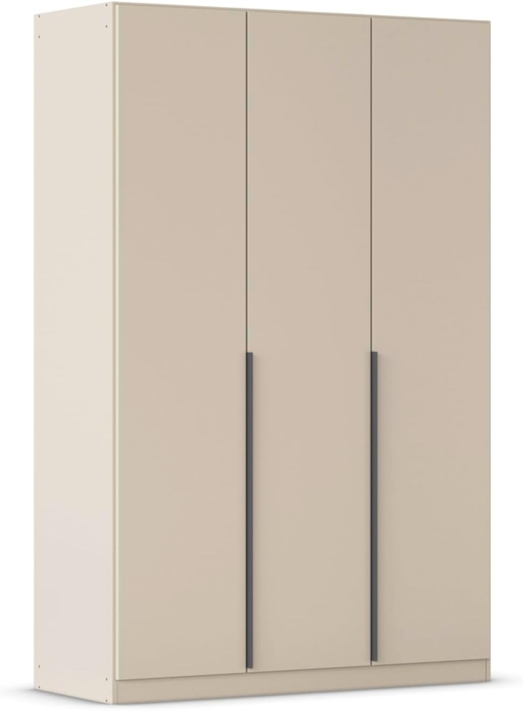 Rauch Möbel Alabama, Kleiderschrank, Garderobenschrank, 3-türig, Zubehör Classic, 2 Kleiderstangen, 5 Einlegeböden, Farbe Beige, Griff Grau metallic, 136 x 210 x 54 cm Bild 1