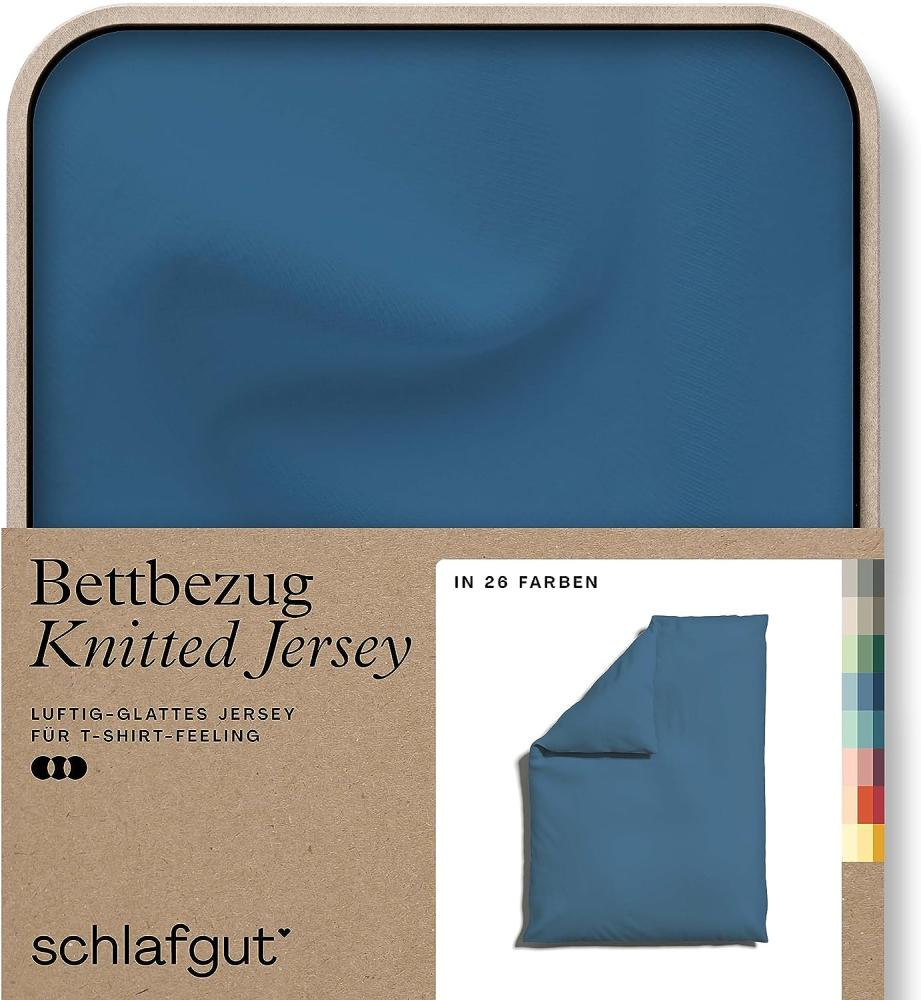 Schlafgut Bettbezug Knitted Jersey uni, aus Bio-Baumwolle mit Elasthan, Reißverschluss, (1 St), bügelfrei, Mix & Match Bettwäsche: passender Kissenbezug erhältlich Bild 1