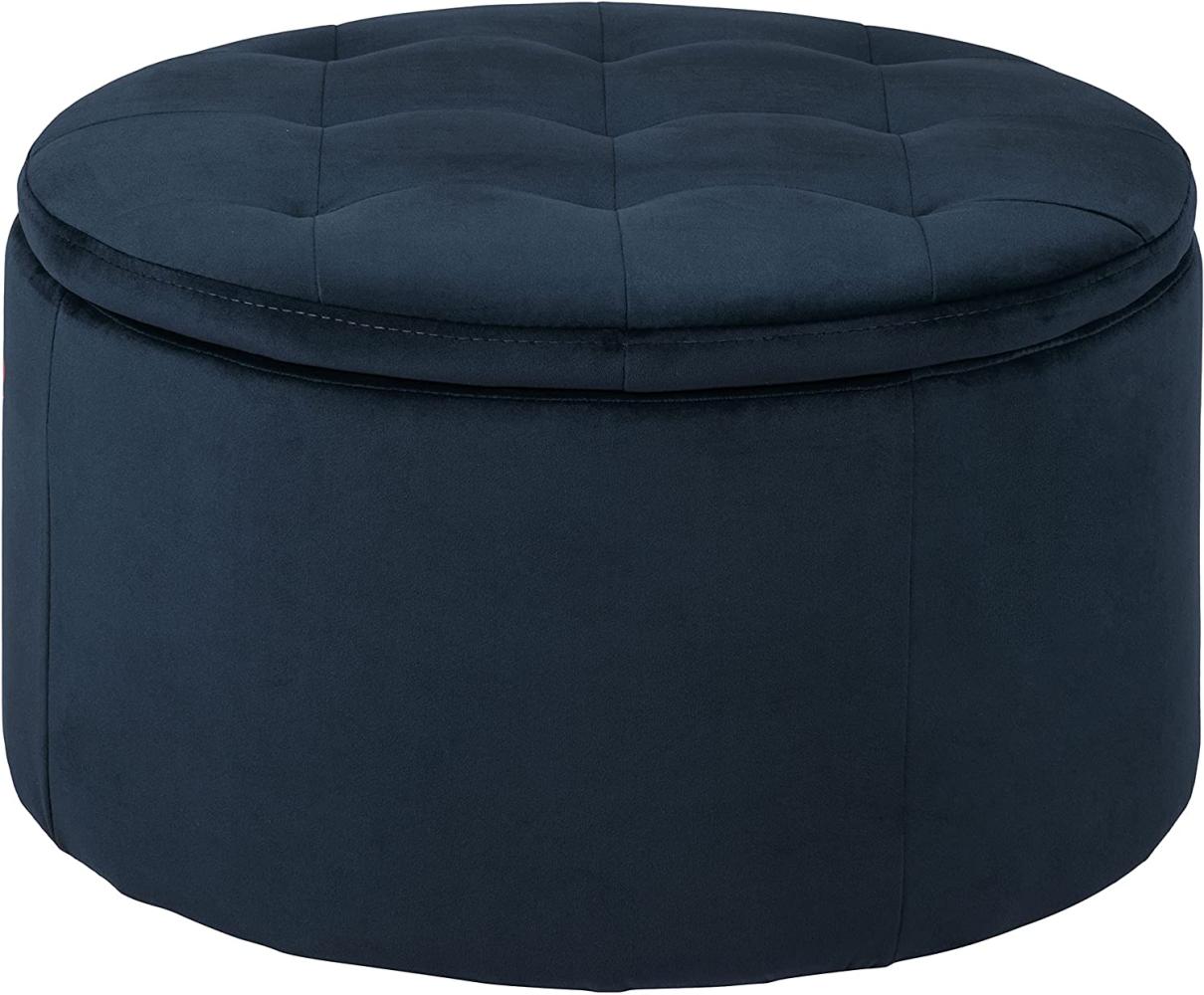 Hocker RETINA Stauraum Pouf marineblau Sitzhocker Samt Bild 1