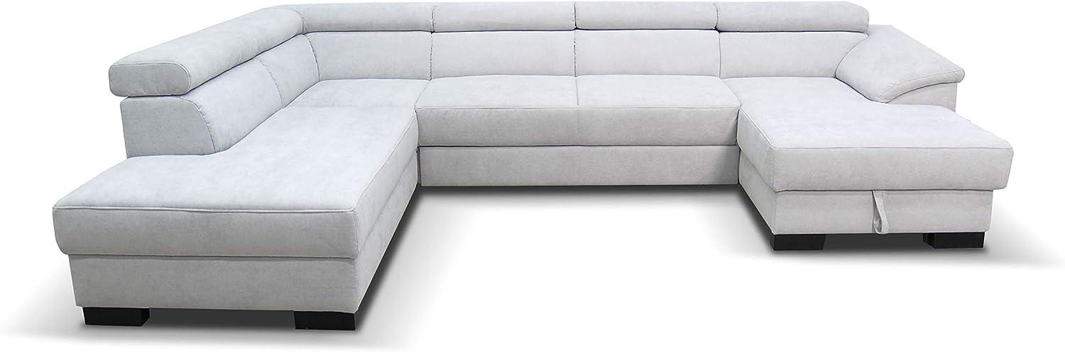 DOMO Collection David Wohnlandschaft | Sofa mit Federkern und Schlaffunktion in U-Form, Schlafsofa Rückenfunktion, grau, 166 x 337 x 232 cm Bild 1