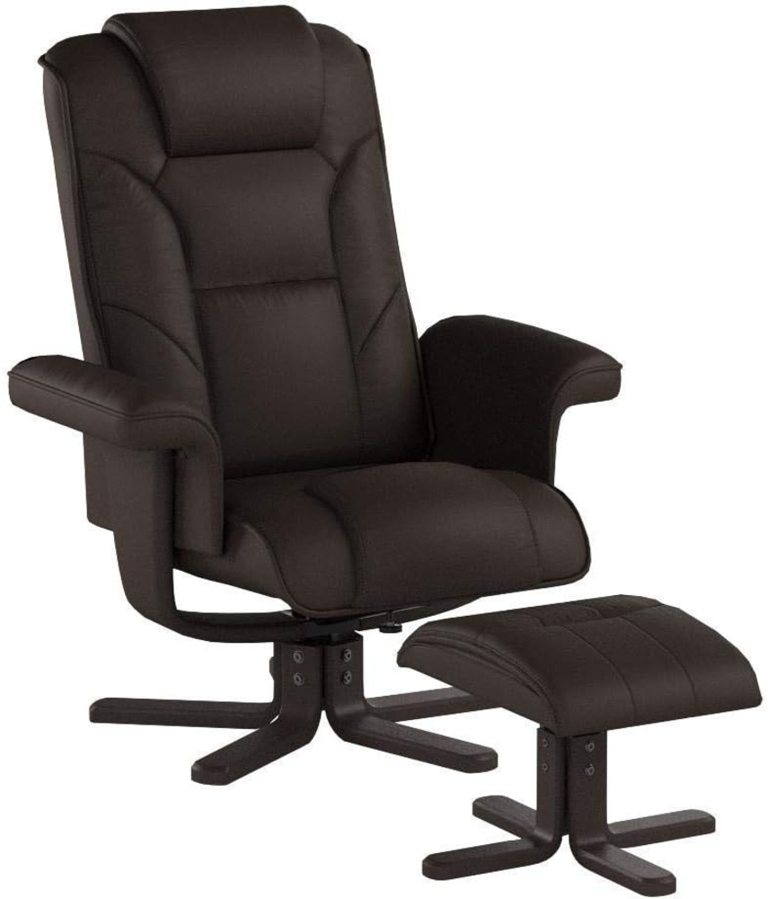 Julian Bowen Malmo Ruhesessel mit Hocker, Braun Bild 1