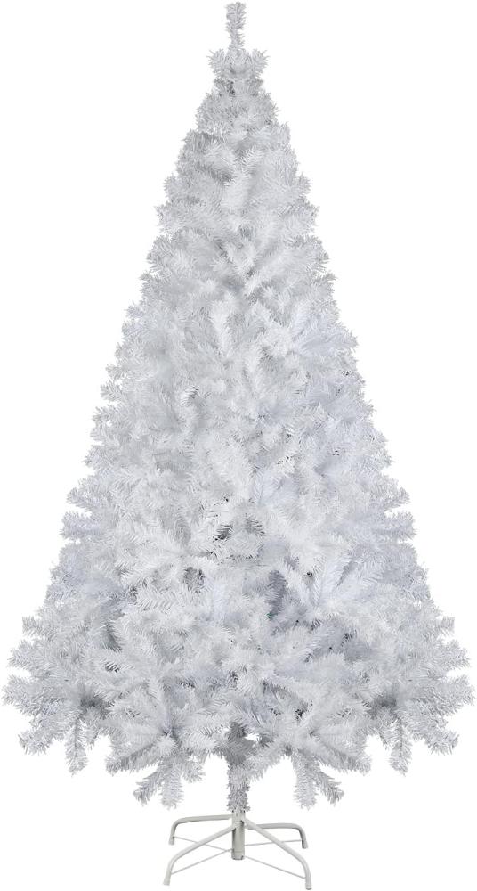 Salcar Künstlicher Weihnachtsbaum Künstlicher Tannenbaum Weihnachtsbaum Weiß Christbaum mit Ständer, Nordmanntanne, 180cm, 735 PVC Nadeln, für Zuhause, Wohnzimmer, Hof, Weihnachtsfeier Bild 1