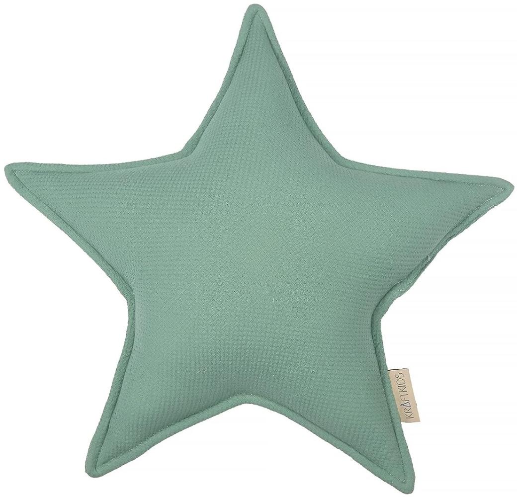 KraftKids Sternkissen Doppelkrepp Grün Jade, 45 cm großes Kuschelkissen, Deko-Kissen für das Kinder-Zimmer Bild 1