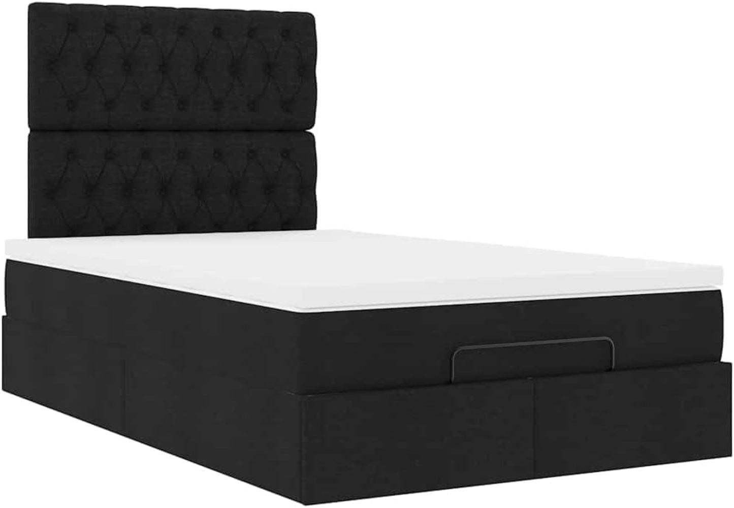 Ottoman-Bett mit Matratze Schwarz 120x200 cm Stoff 3313232 Bild 1