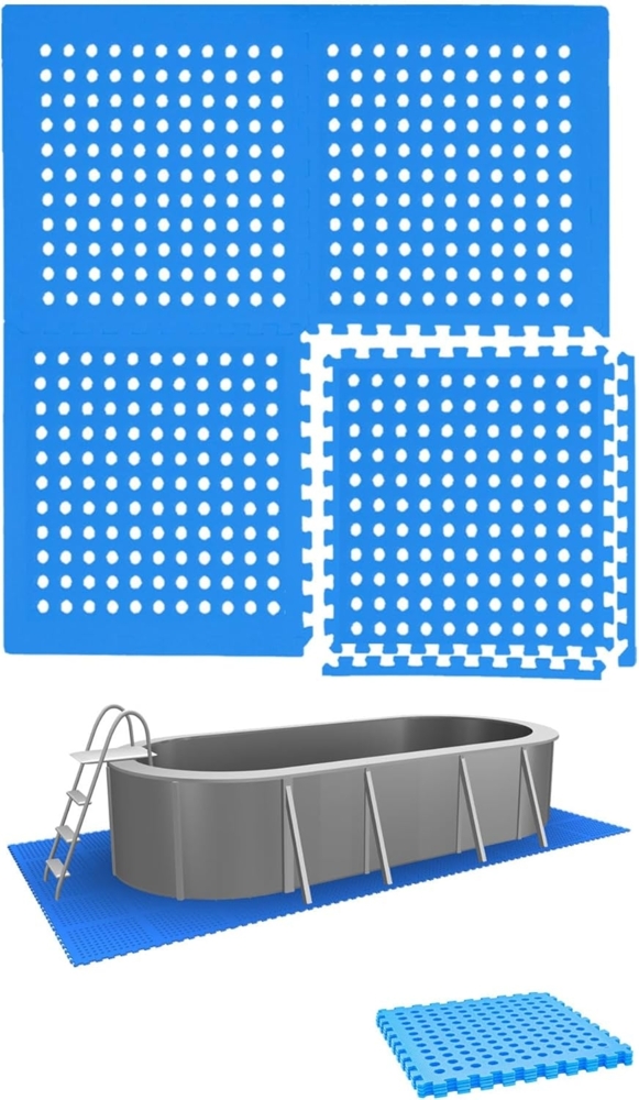 eyepower Bodenmatte 1m² Poolmatte aus 4 großen EVA Matten - Rutschfeste Poolunterlage Bild 1