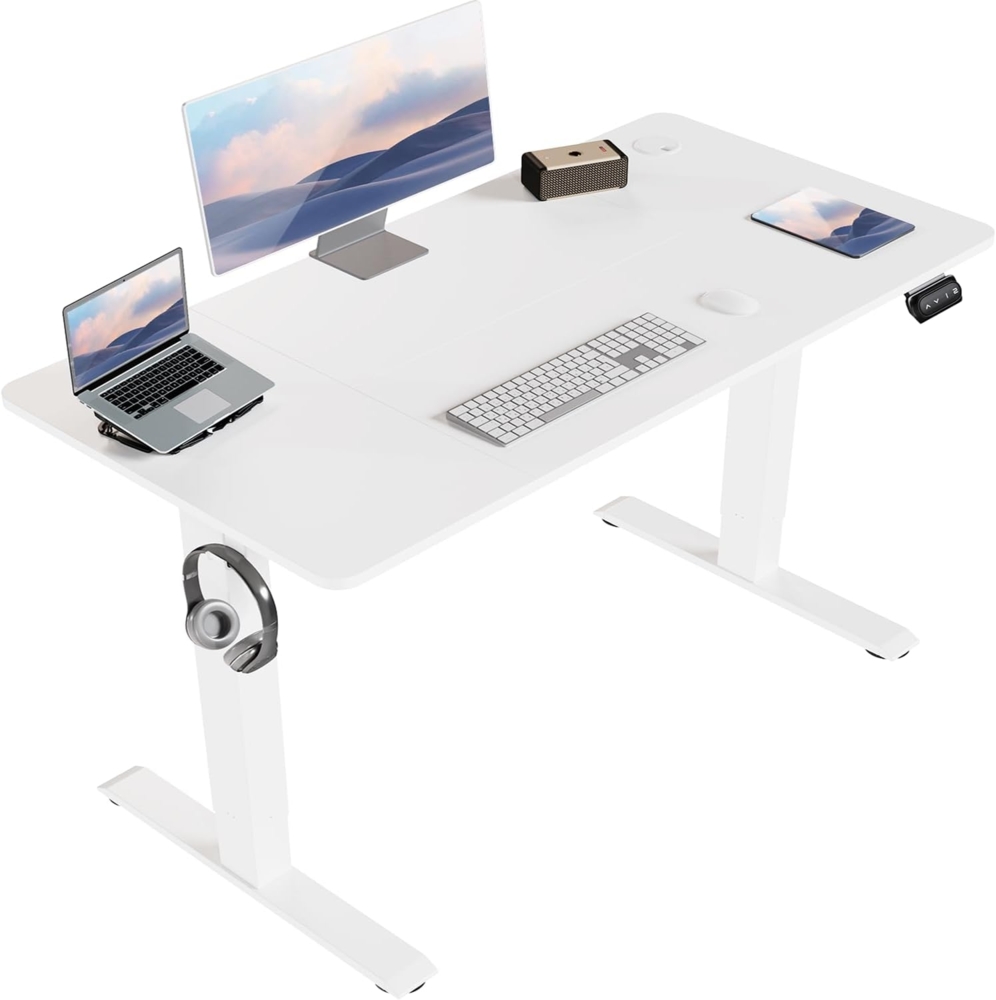 JUMMICO HöHenverstellbarer Schreibtisch 120x60 cm,Standing Desk（71-119cm）,Schreibtisch HöHenverstellbar Elektrisch mit 2-Memory-Steuerung und Antikollisions Funktion(Weiß) Bild 1