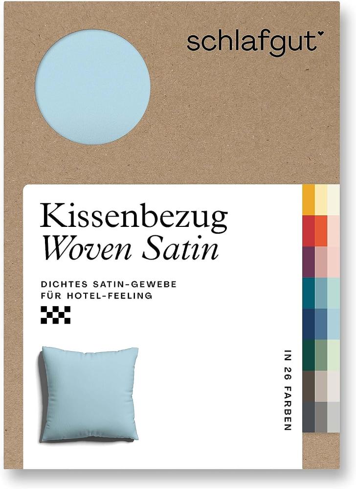 Schlafgut Woven Satin Bettwäsche|Kissenbezug einzeln 80x80 cm| blue-light Bild 1