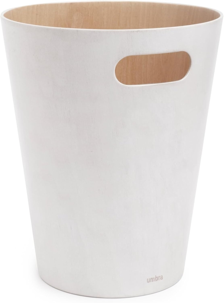 Umbra 'Woodrow' Papierkorb, Holz, 7,5 Liter, Weiß / Natur Bild 1