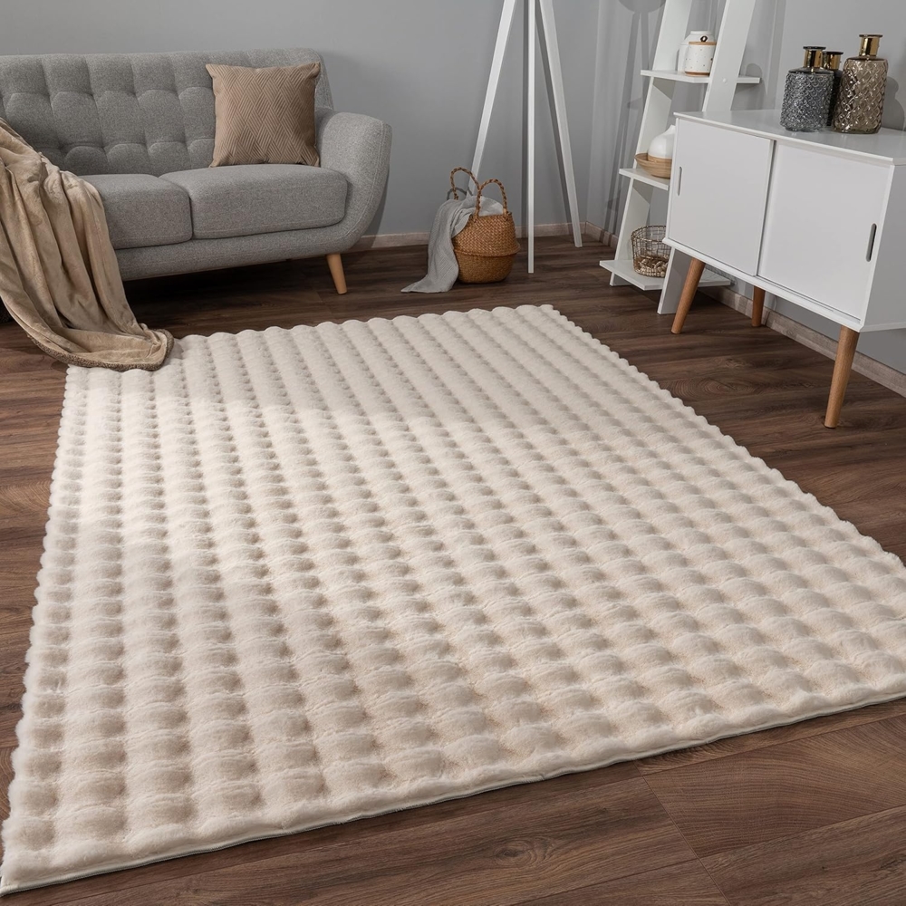 Paco Home Hochflor-Teppich Arnheim 741, rechteckig, Höhe: 34 mm, Uni Farben, modernes Design, besonders weich, Hoch-Tief Effekt Bild 1