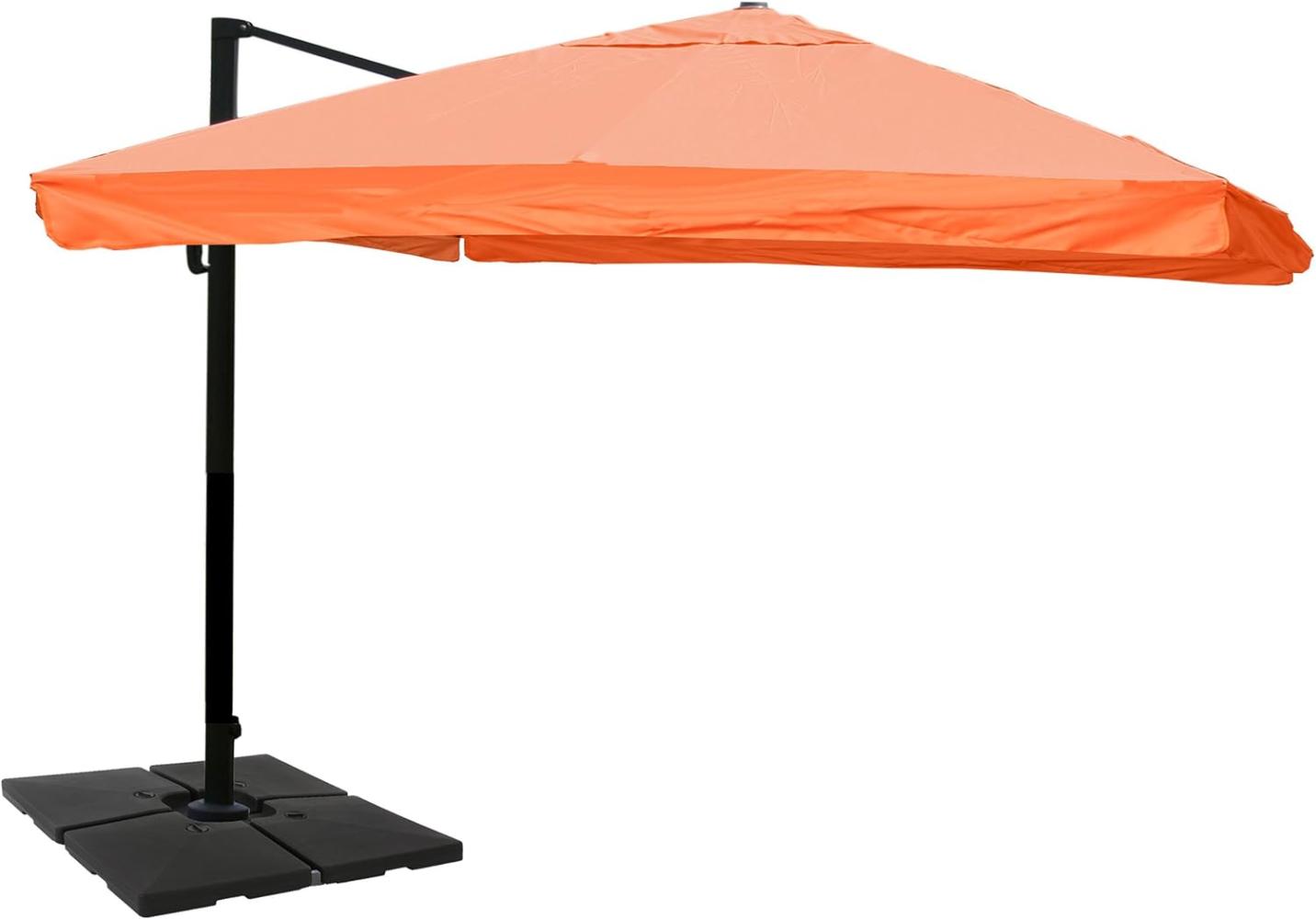 Mendler 'HWC-A96' Gastronomie-Ampelschirm mit Ständer, Polyester/Alu terracotta, 3,5x3,5m Bild 1