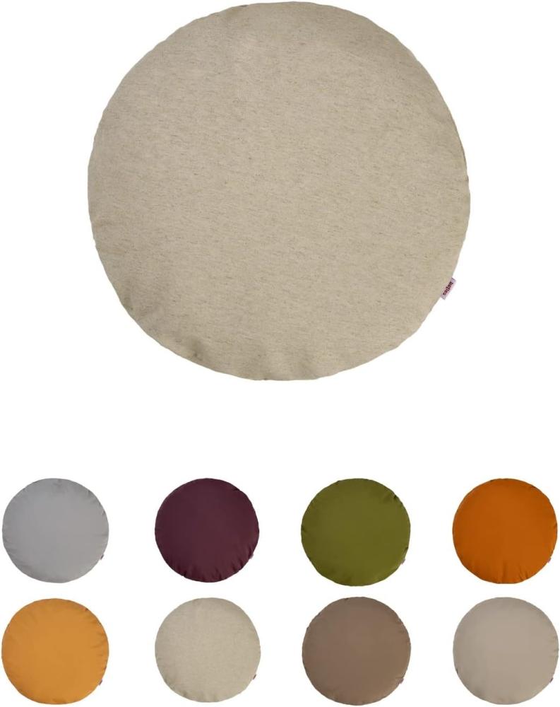 Kissenhülle rund ca. 40 cm Ø melange-beige beties "Wunschton" Bild 1