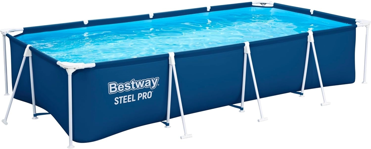 Steel Pro™ Frame Pool ohne Pumpe 400 x 211 x 81 cm , dunkelblau, eckig Bild 1