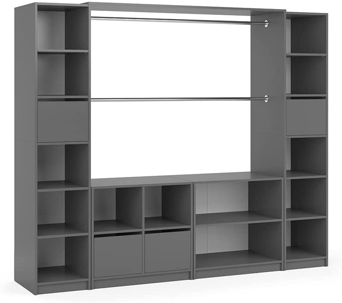 Vicco Kleiderschrank Visit Anthrazit Dielenschrank Flurgarderobe - Offen begehbar (Set XXL) Bild 1