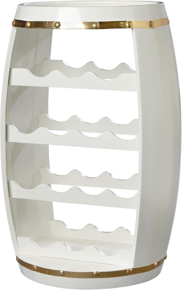 riess-ambiente Weinregal BODEGA WHITE 65cm weiß / gold, Einzelartikel 1-tlg, Esszimmer · Holz · 14 Flaschen · Weinfass · Modern Design Bild 1