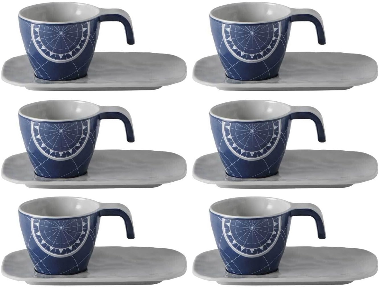 Espressotasse mit Welle Untersetzer, Melamin, Pacific - Serie 6er Set Bild 1