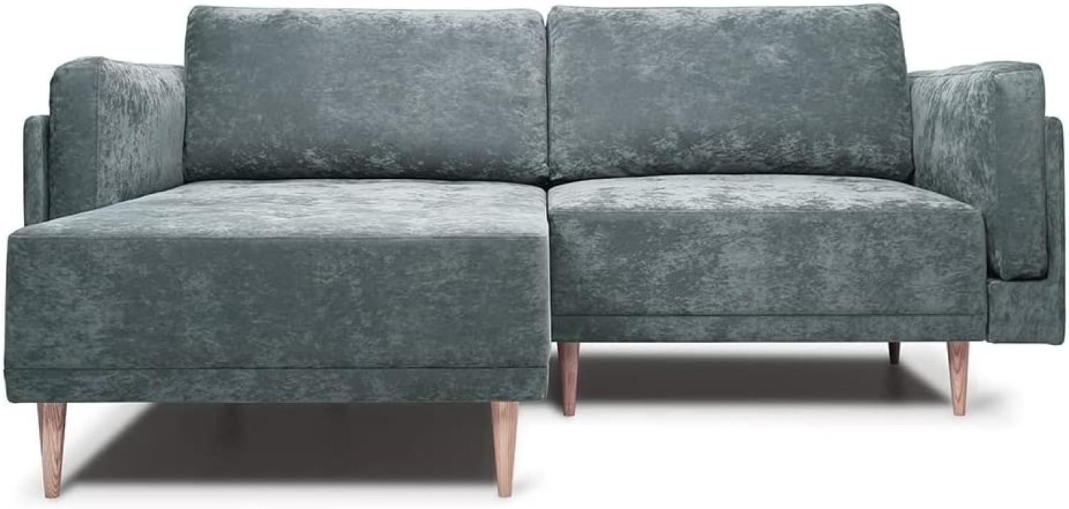 VitaliSpa Ecksofa Schlafsofa Gästesofa Cali Grau Schlaffunktion 236 x 97 cm modern Wohnzimmer Sofa Wohnzimmercouch Boxspringsofa Loungesofa Loungeecke Schlafcouch Taschenfederkern ausziehbar Bild 1