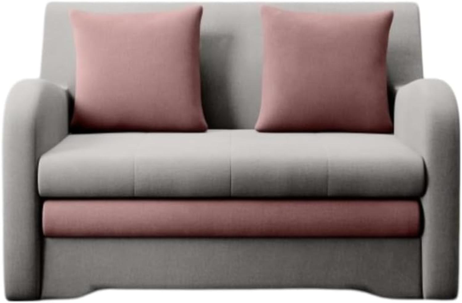 Designer Sofa Arian mit Schlaffunktion und Stauraum Grau/Rosé Bild 1