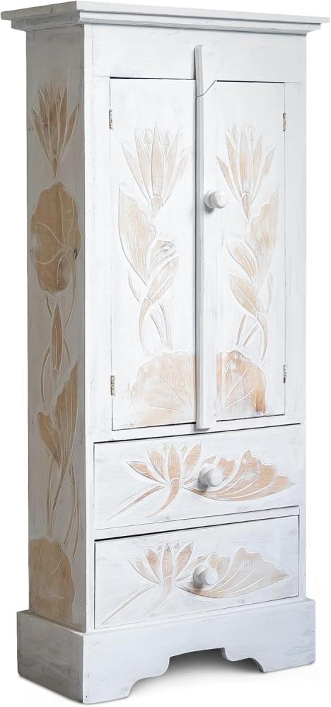 livasia Midischrank Schrank aus Bali 98cm hoch, handgefertigt aus Akazienholz 45x20x98cm Bild 1