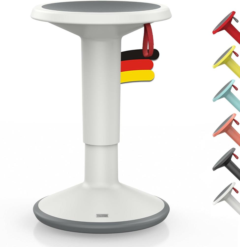 Interstuhl UPis1 – ergonomischer Sitzhocker mit Schwingeffekt – für einen geraden Rücken Made in Germany – inkl. 10 Jahren Garantie (Grauweiß, Standard Edition) Bild 1