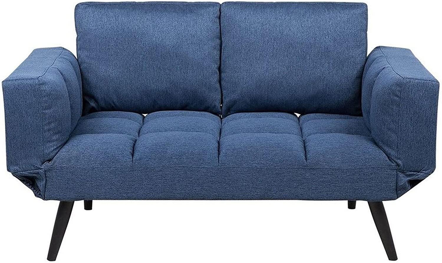 Schlafsofa 2-Sitzer Polsterbezug marineblau BREKKE Bild 1